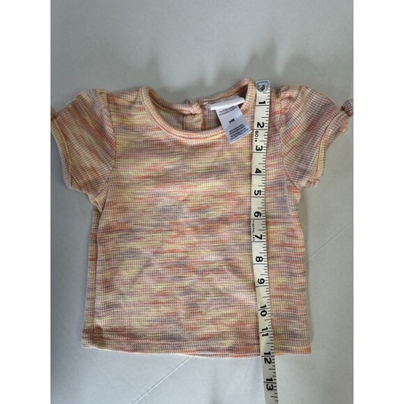 Little Lass Blended Colorful Pink Purple Yellow Striped Shirt Buttons 24M - Picture 8 of 8